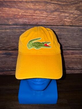 Lacoste Yellow Cap with Green Crocodile Patch
